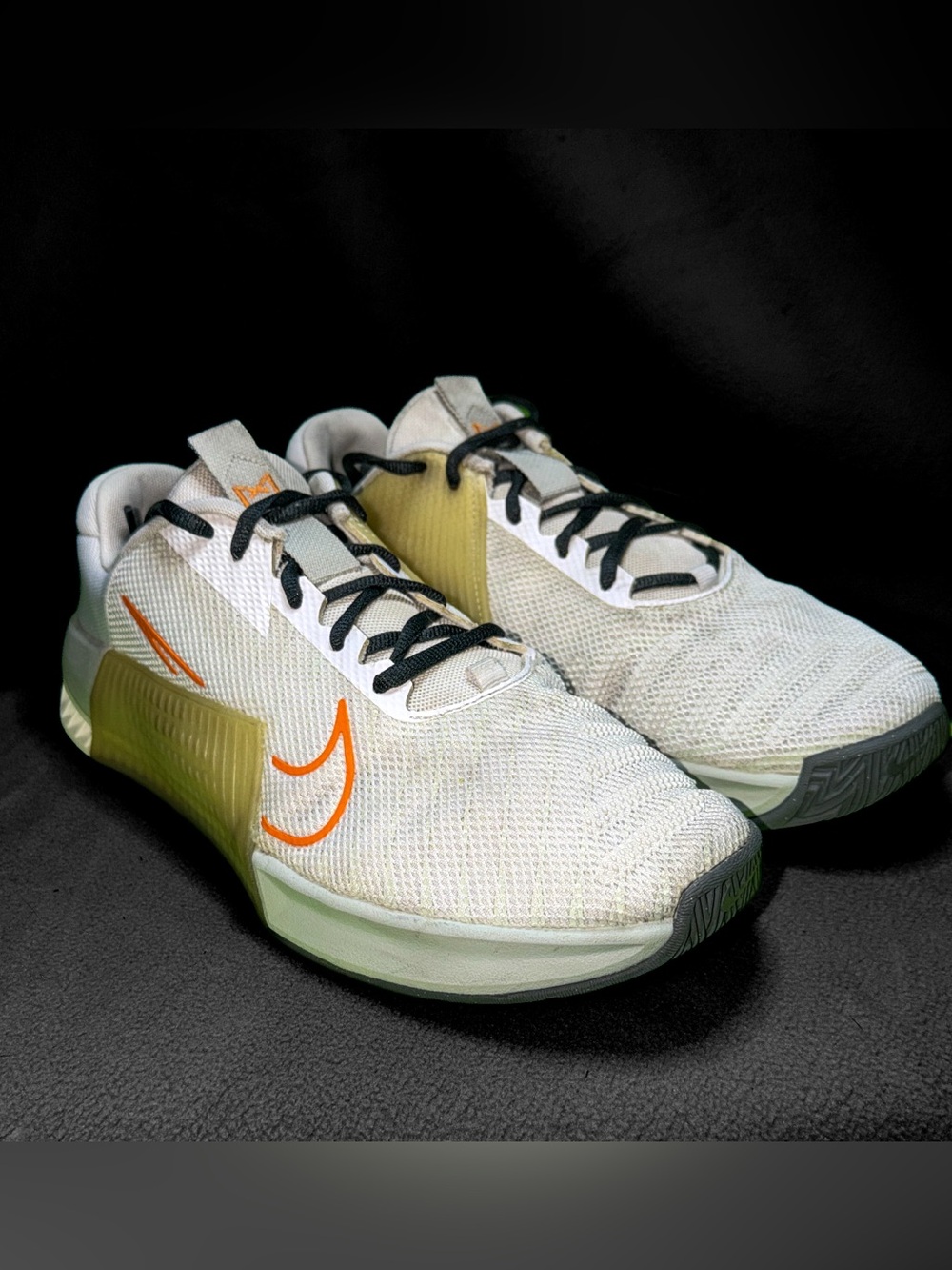 Nike Men’s White Sneakers with Orange Swoosh